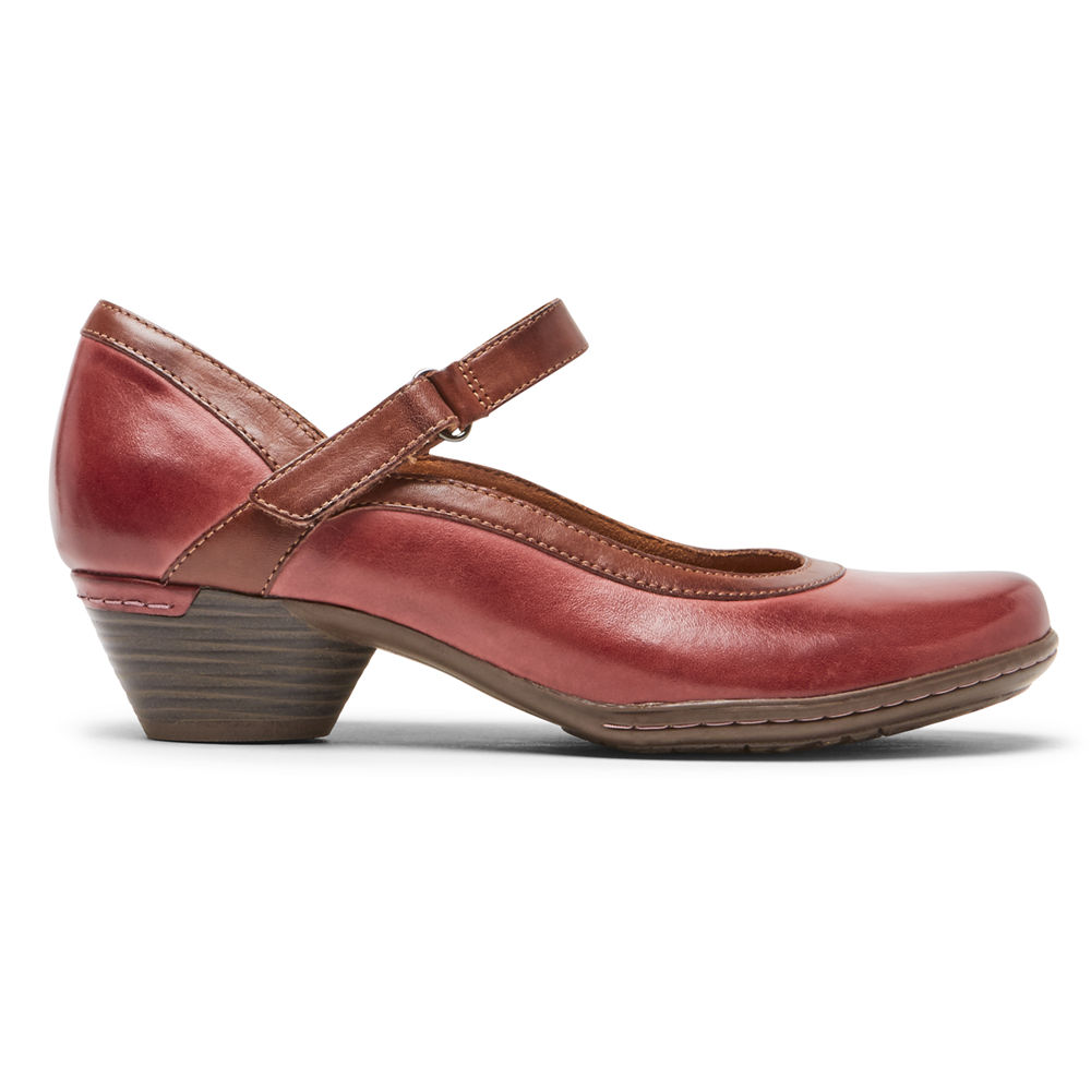 Rockport Flats Sko Dame Rød - Cobb Hill Laurel Mary Jane - NQXS28541